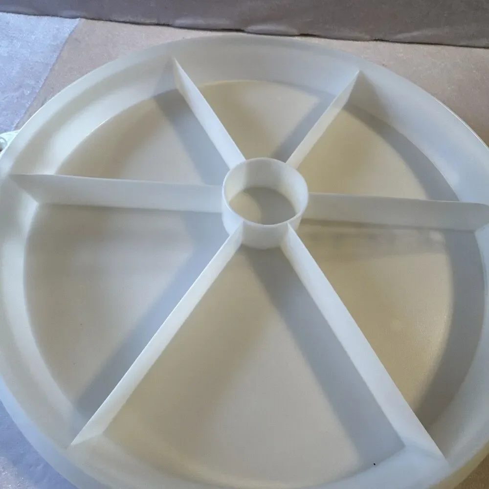 Tupperware 405-2 Vintage Divided Party Tray Relish Veggie Handle Lid 224-9